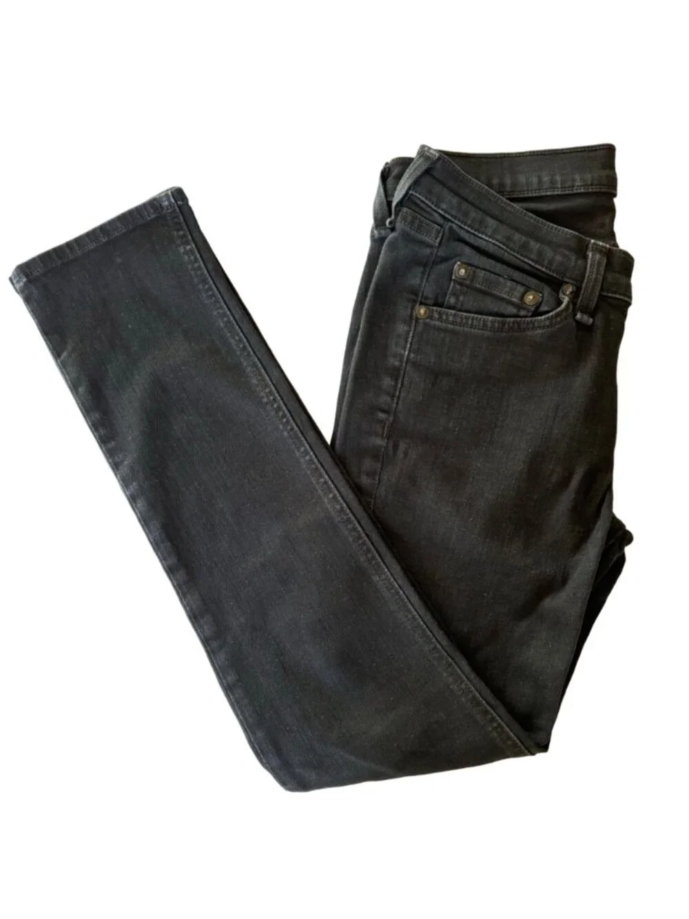 Rag & Bone Women's Coal Skinny Jeans Size 26 Button Fly Cotton Denim Designer - Picture 9 of 15